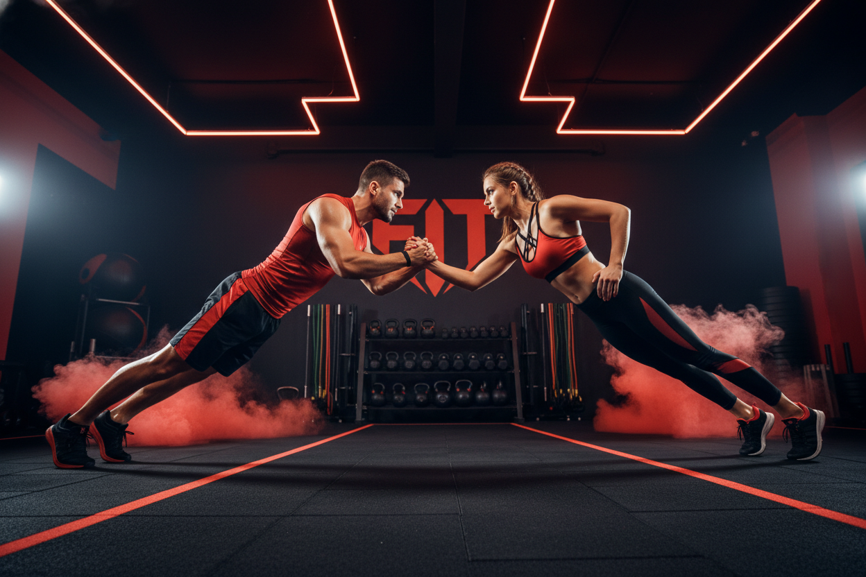 2 partner training in colors red and black